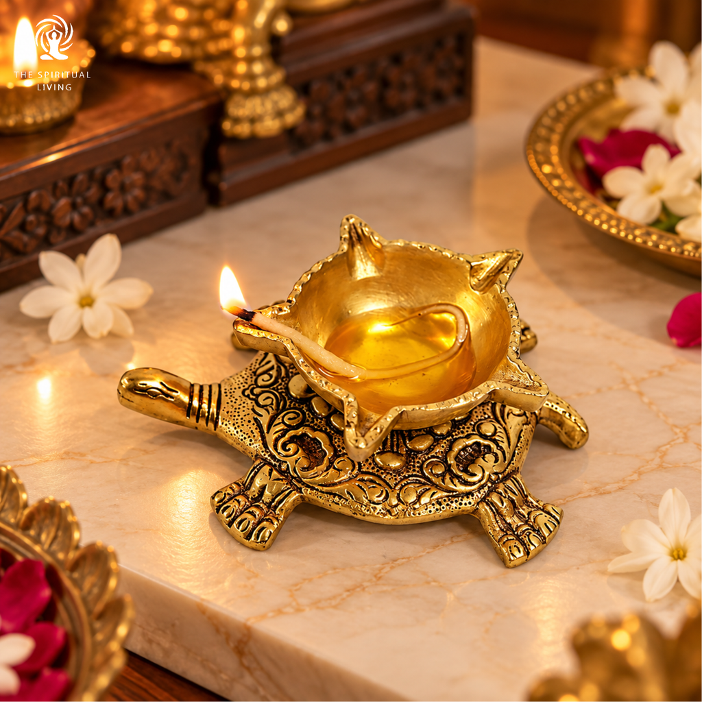 Tortoise Oil Lamp Diya (Brass) 5.5 Inch