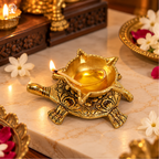 Tortoise Oil Lamp Diya (Brass) 5.5 Inch