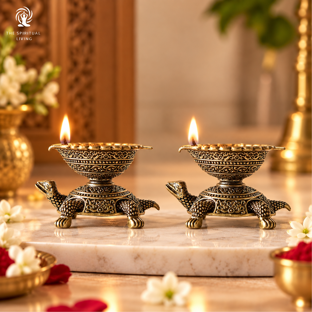 Brass Tortoise Diya - 2.5 Inch - Pack of 2
