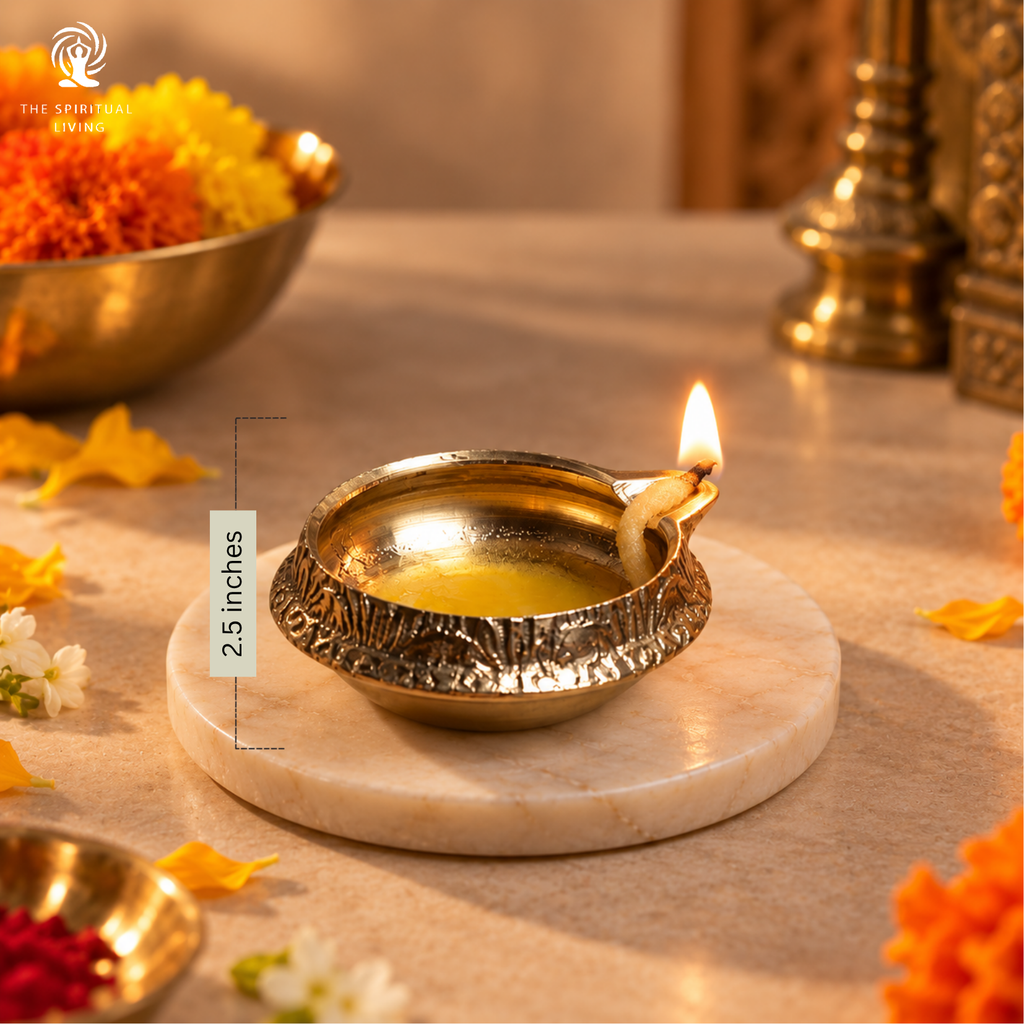 Brass Diya for Pooja | 2.5 Inch - Set of 4 | Kerala Kuthu Vilakku | Deepam Kundulu | Diwali |