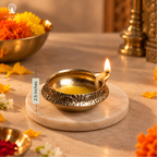 Brass Diya for Pooja | 2.5 Inch - Set of 4 | Kerala Kuthu Vilakku | Deepam Kundulu | Diwali |