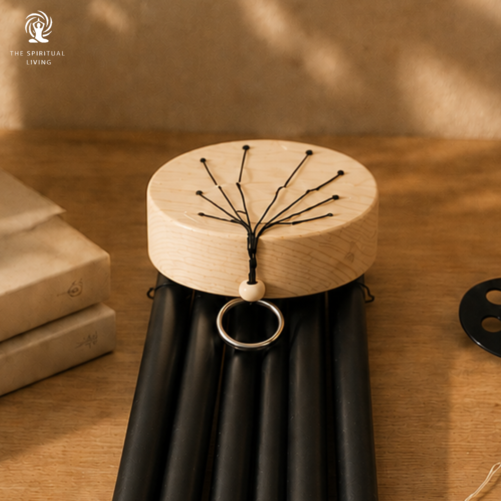 Black & Beige Windchimes - 6 Pipes