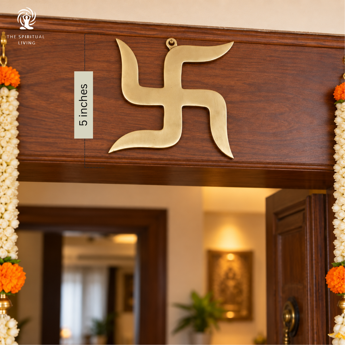 Brass Swastik for Door Entrance for Vastu | 5 Inch | Wall Decor - Hanging