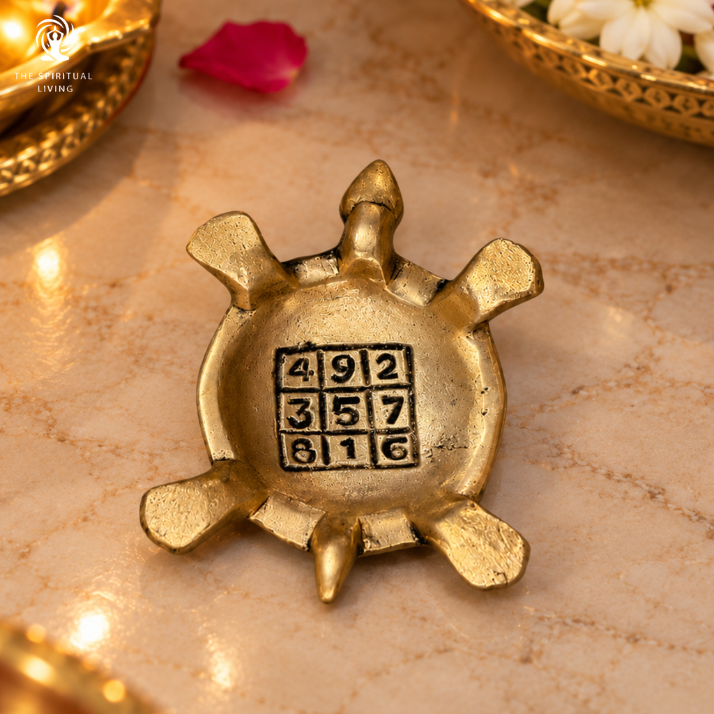 Pure Brass Tortoise for Vastu | 3.5 Inch | Golden Feng Shui Turtle Idol for Wealth, Prosperity & Good Luck