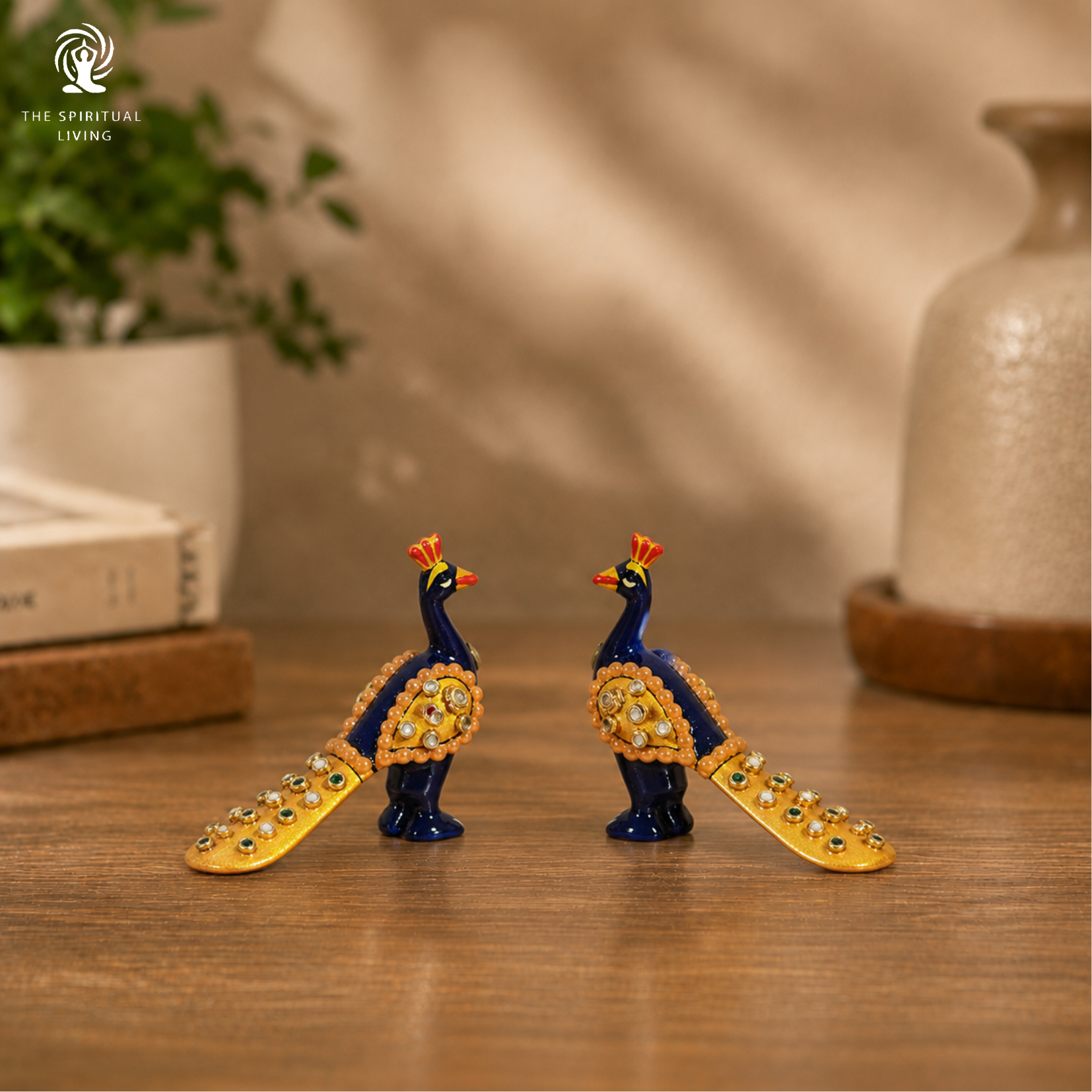 Peacock Decoration Items - 3 Inch - Pack of 2