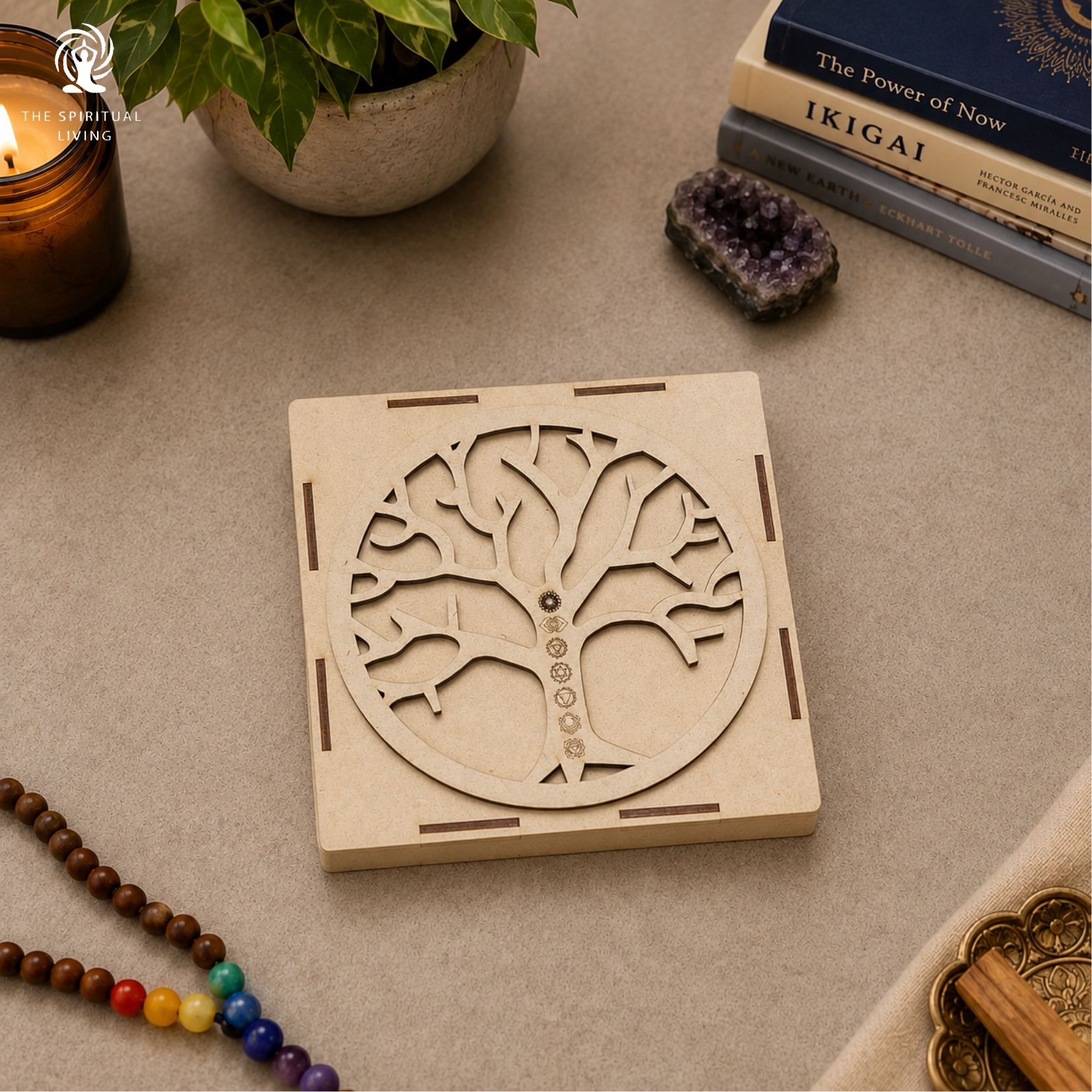 Seven Chakra Healing Stones In Wooden Box ( Set of 7 )