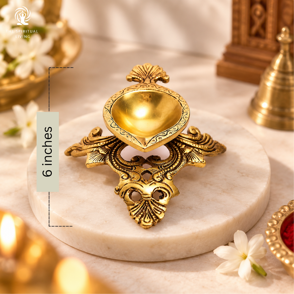 Oil Lamp Beautiful (Brass)Diya 6 inch