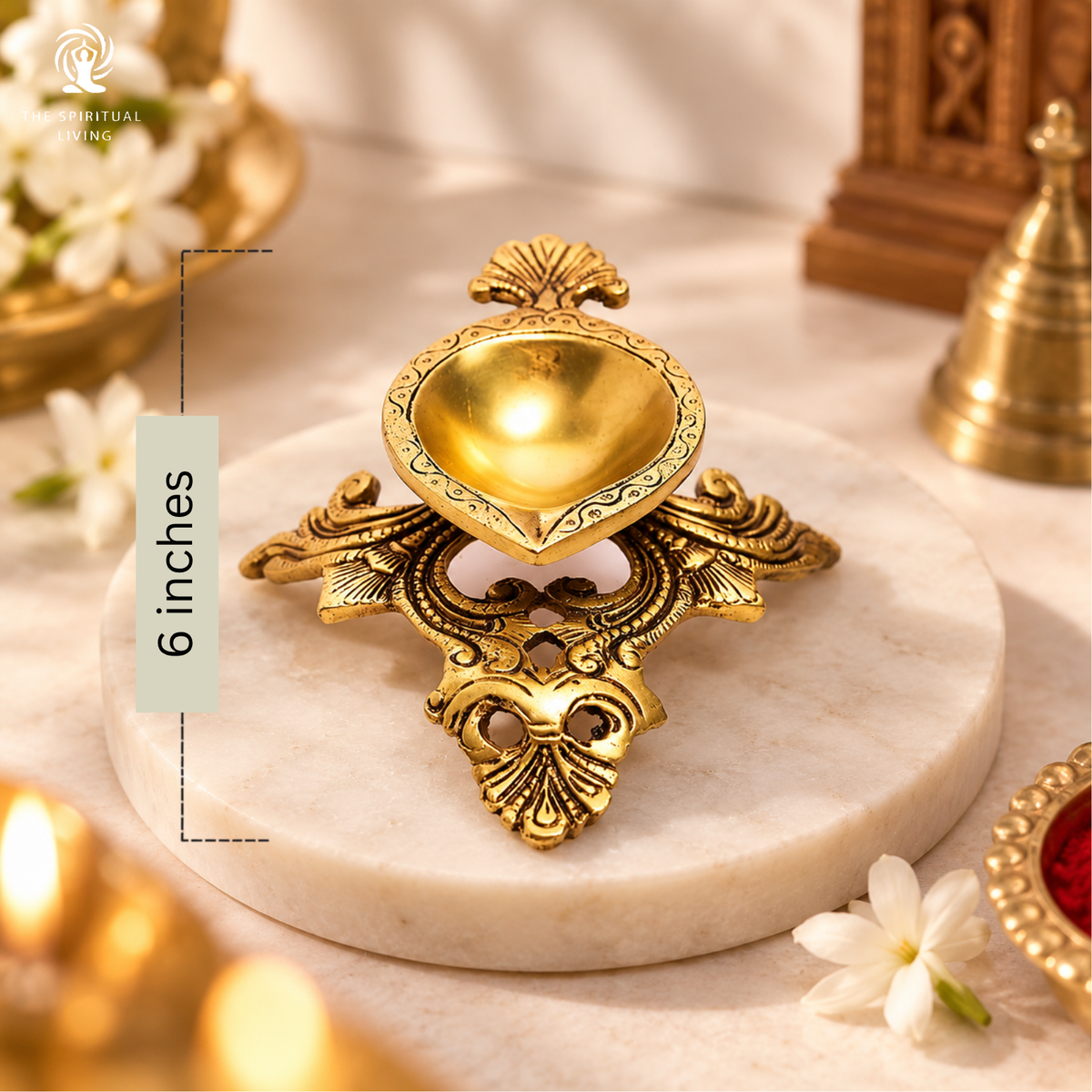 Oil Lamp Beautiful (Brass)Diya 6 inch