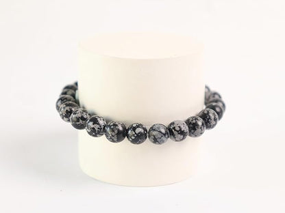 Natural Snowflake Obsidian Bracelet