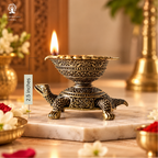 Brass Tortoise Diya - 2.5 Inch