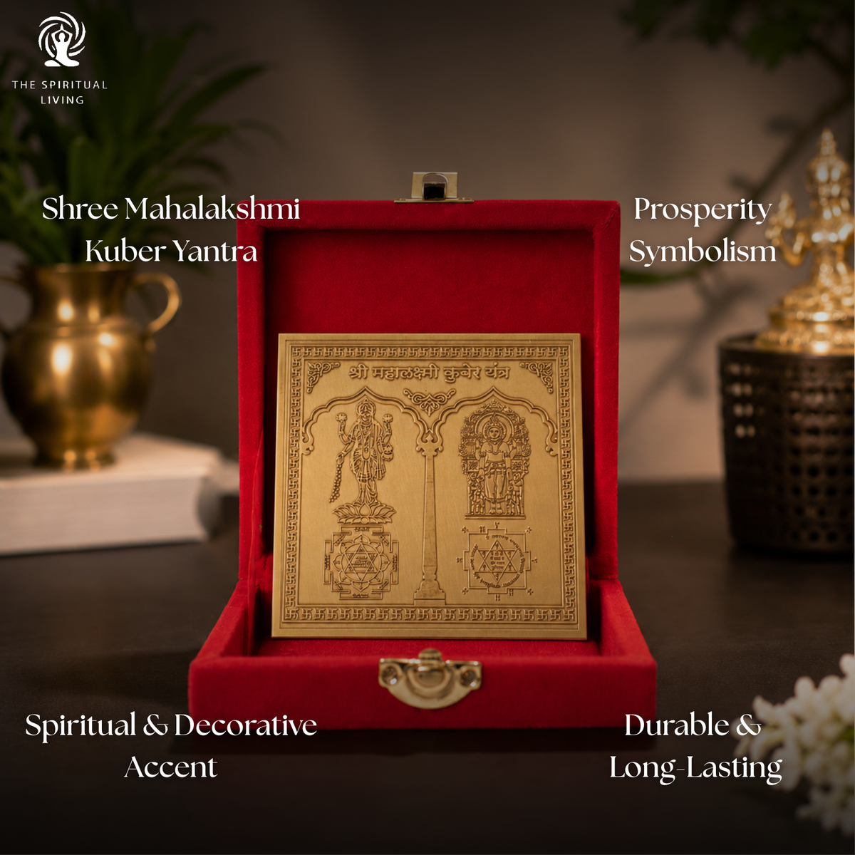 Copper Shree Mahalakshmi Kuber Yantra | 4 Inch | Home & Office | Diwali | Business Growth |