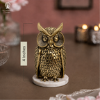 Owl Statue for Good Luck Brass | 4 Inch | Showpiece | Figurine | Pital Ka Ullu |