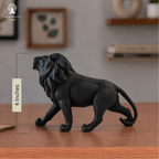 Resin Lion Showpiece for Home Decor | 4 Inch | Vastu | Figurine | Black | Statue |