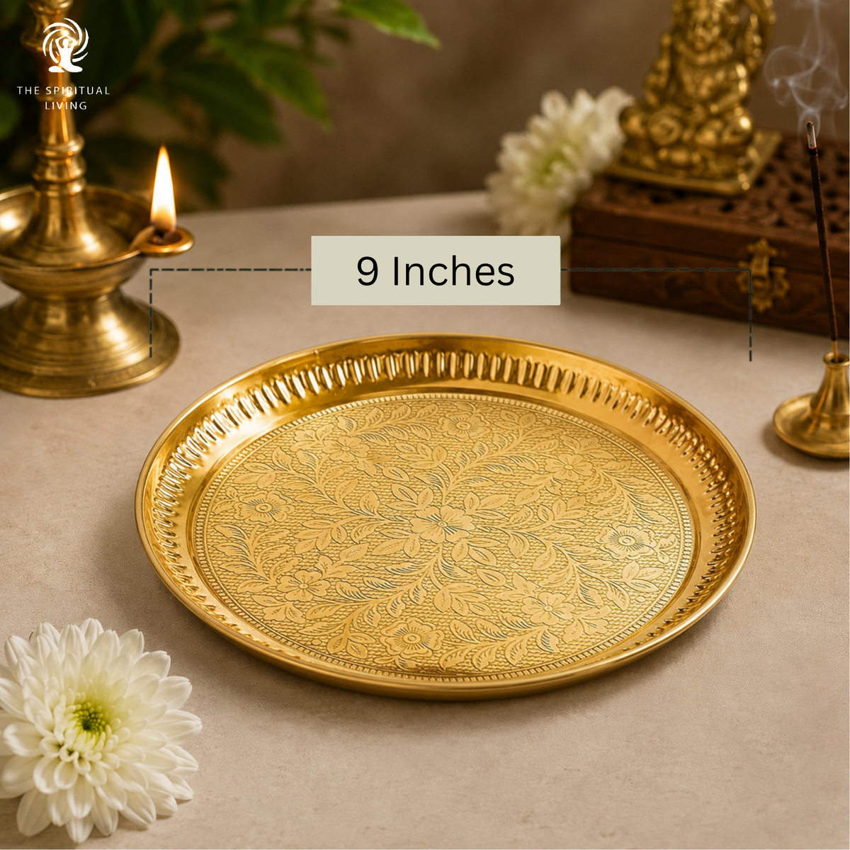 Pooja Aarti Thali (Brass) 9 inch