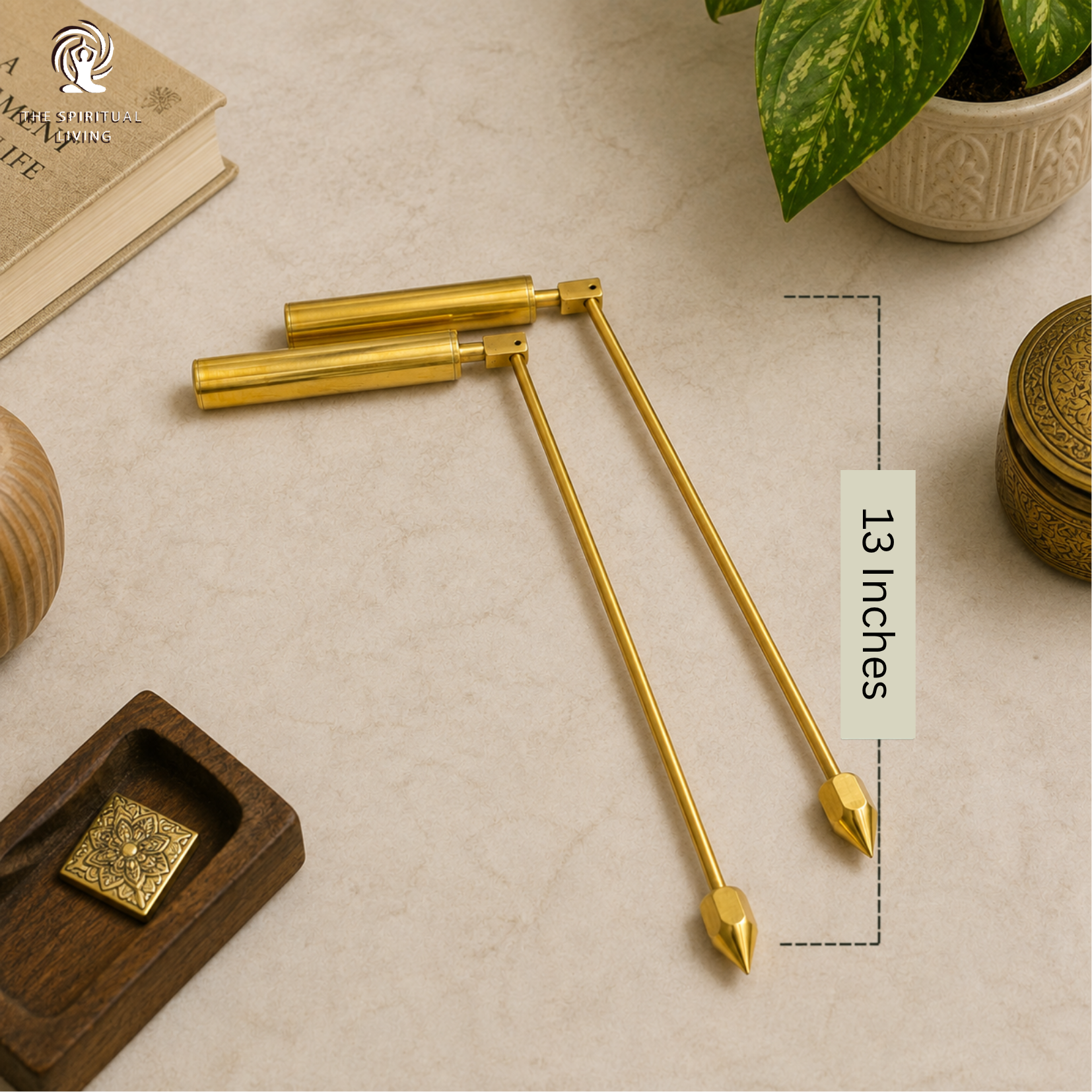 Brass Dowsing L Rods Pair - 13 inch