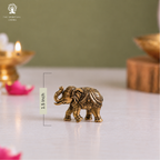 Premium Brass Elephant Idol Miniature | 1.5 Inch | Car Dashboard | Vastu & Feng Shui |