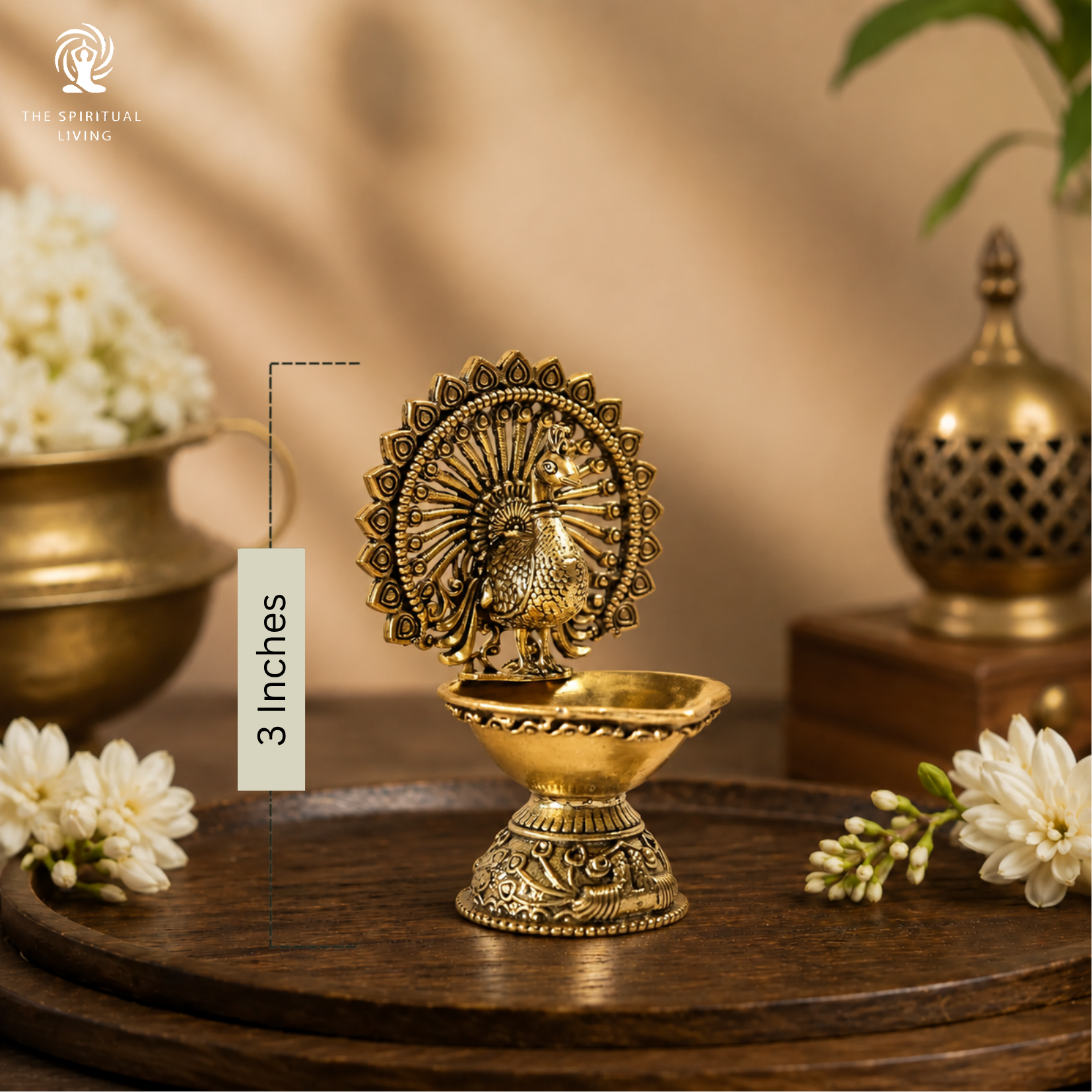 Brass Small Peacock Diya | 3 Inch |Small Diya for Gifting - Pooja - Mandir | Mor Deepak | Pital |