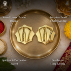 Brass Paduka for Puja | 2.75 Inch | Pooja | Laxmi Charan | Door |