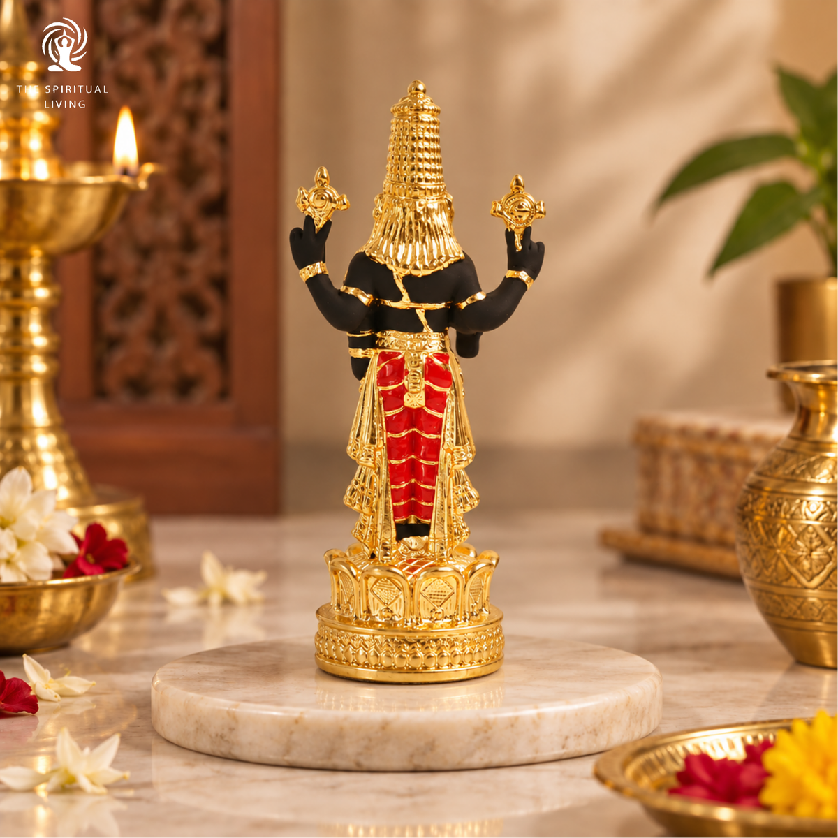 24 Carat Gold Coated Balaji Idol - 4.5 Inch