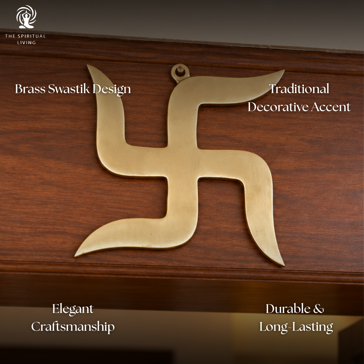 Brass Swastik for Door Entrance for Vastu | 5 Inch | Wall Decor - Hanging