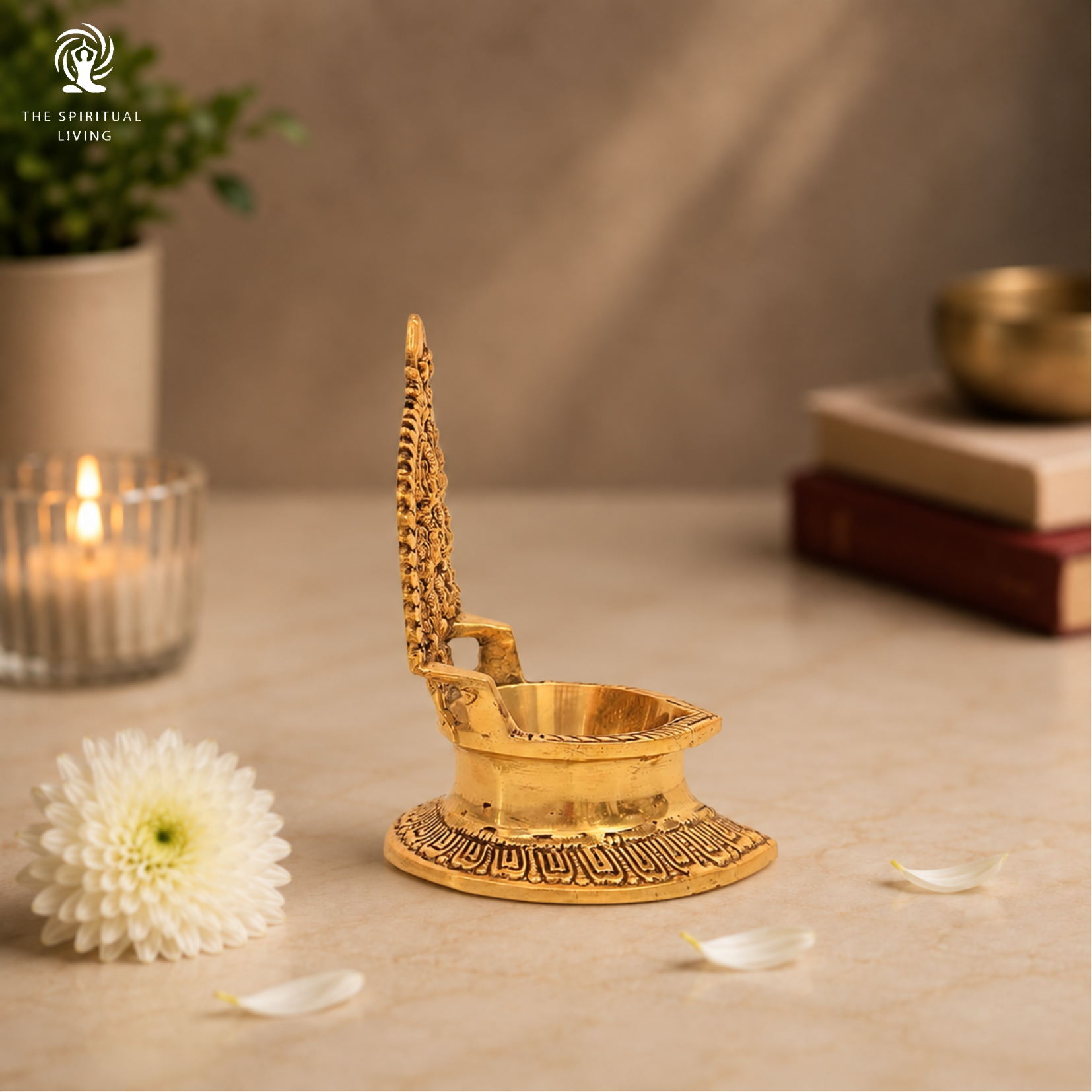 Brass Ashtalakshmi Deepam Diya Lamp Vilakku | 5.5 inch | Diwali Decoration | Gift Items | Kundulu |