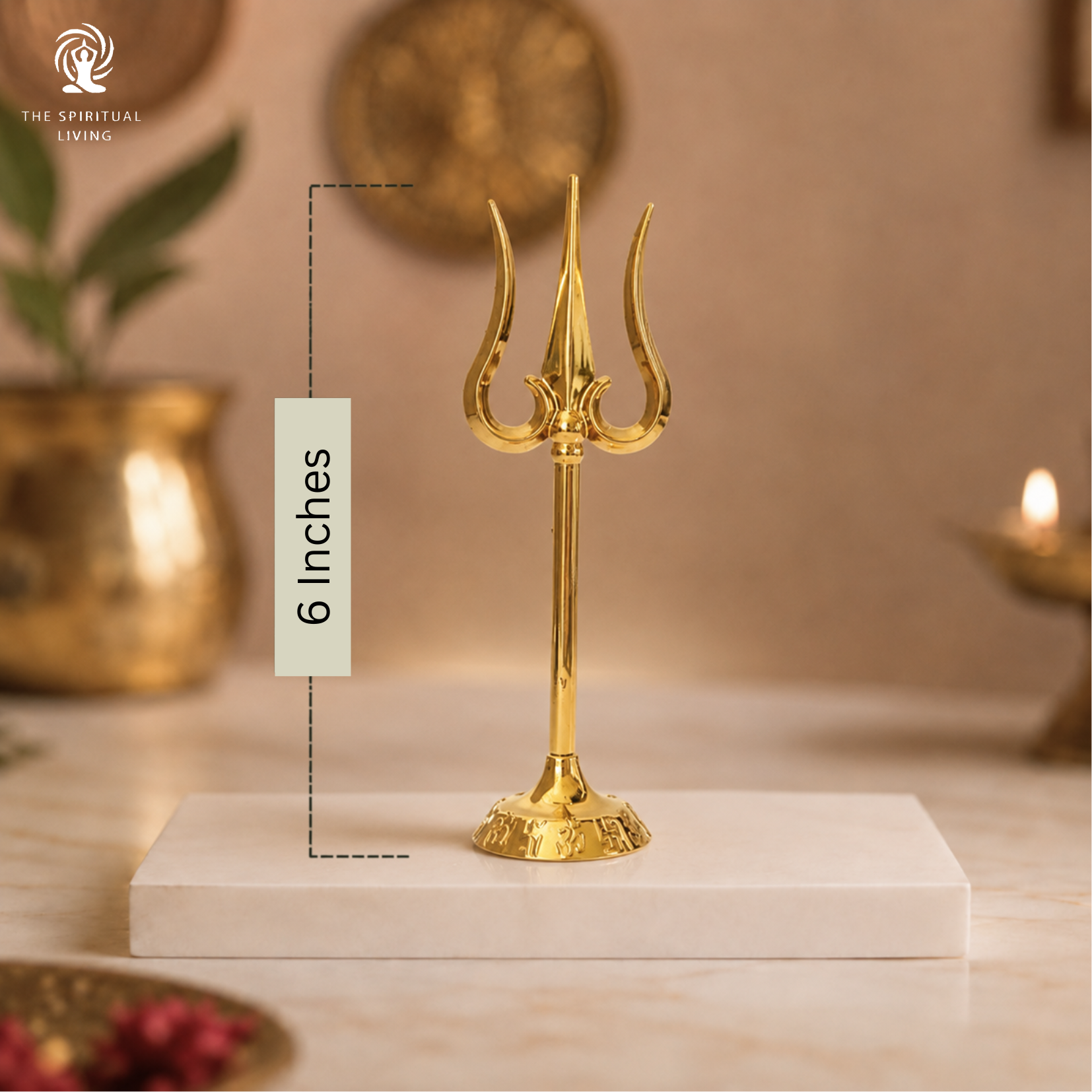 Zinc Trishul Stand - 6 Inch