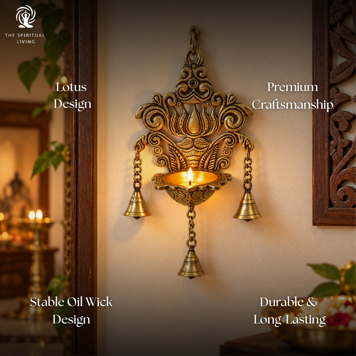 Diya for Wall Decoration | 9 Inch | Main Door Decoration Items Hanging | Diwali |