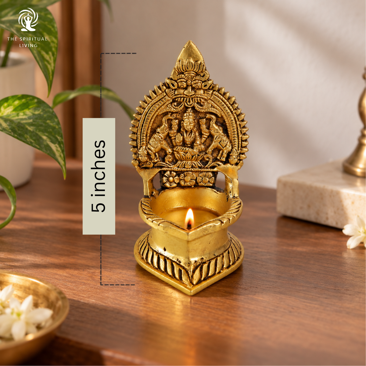 Brass Lakshmi Diya - 5INCH