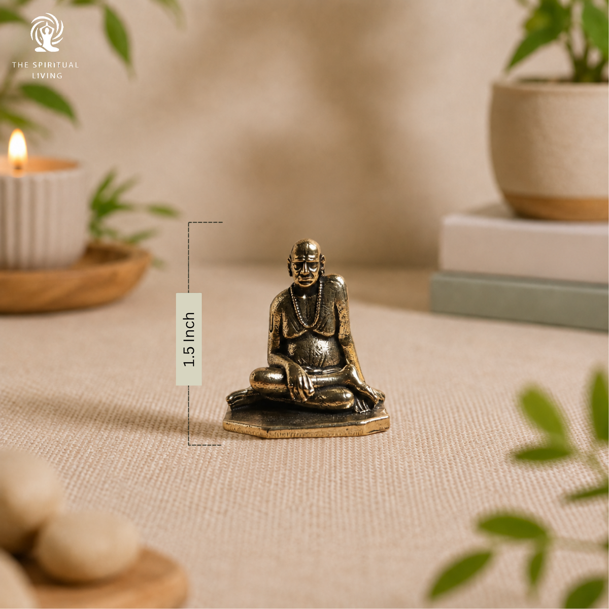 Brass Small Swami Samarth Murti | 1.5 Inch | Idol | Statue | Shree Swami Samarth Pital |
