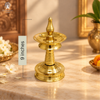 Brass Kerala Fancy Diya - 9 Inch - Pack of 2