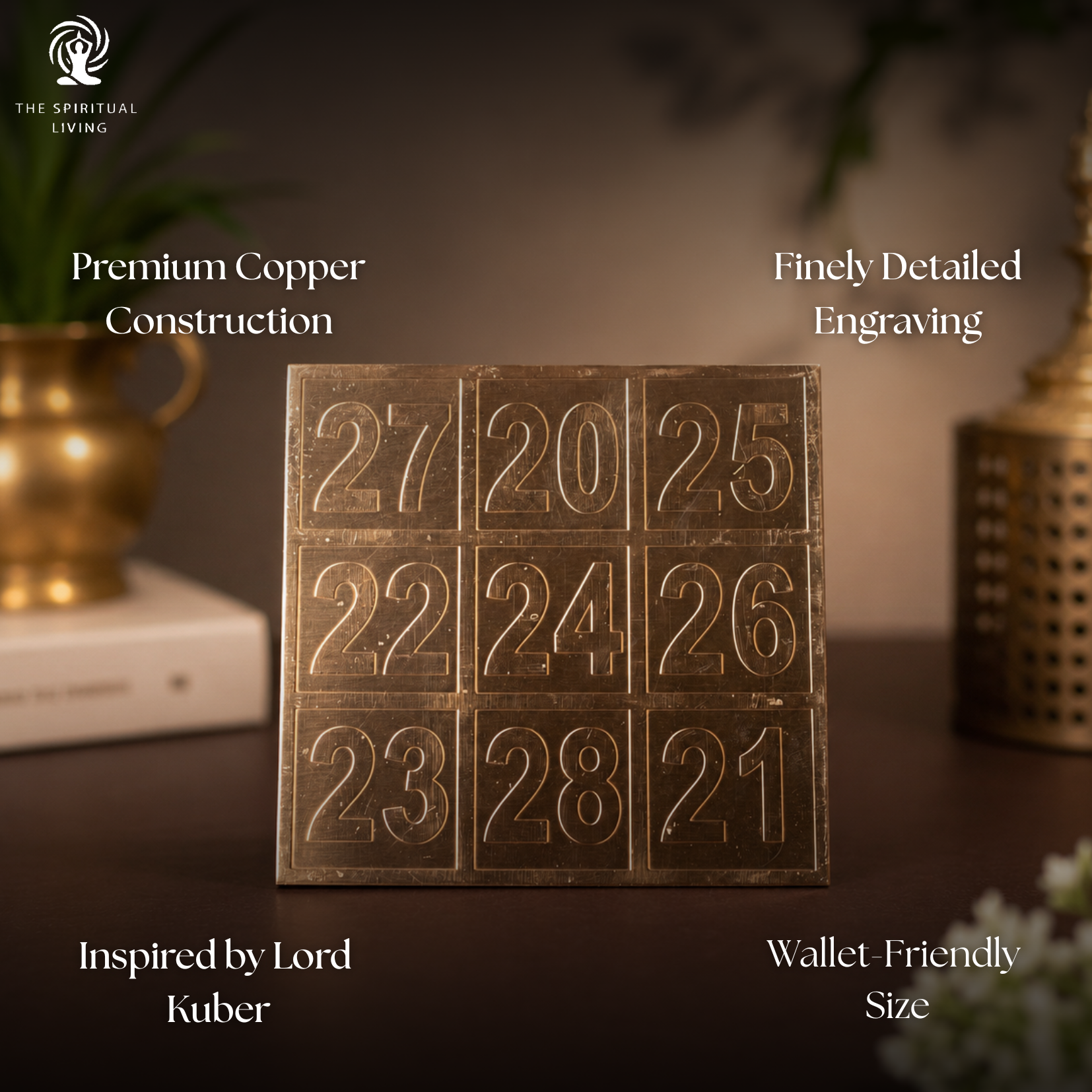 Copper Kuber Yantra - 4 Inch