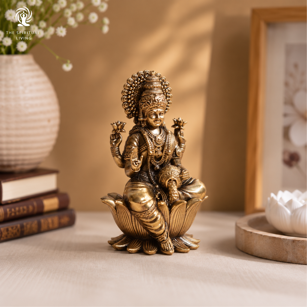 Laxmi Idol | 4 Inch | Lakshmi Devi Murti | Maa Laxmi | Brass |