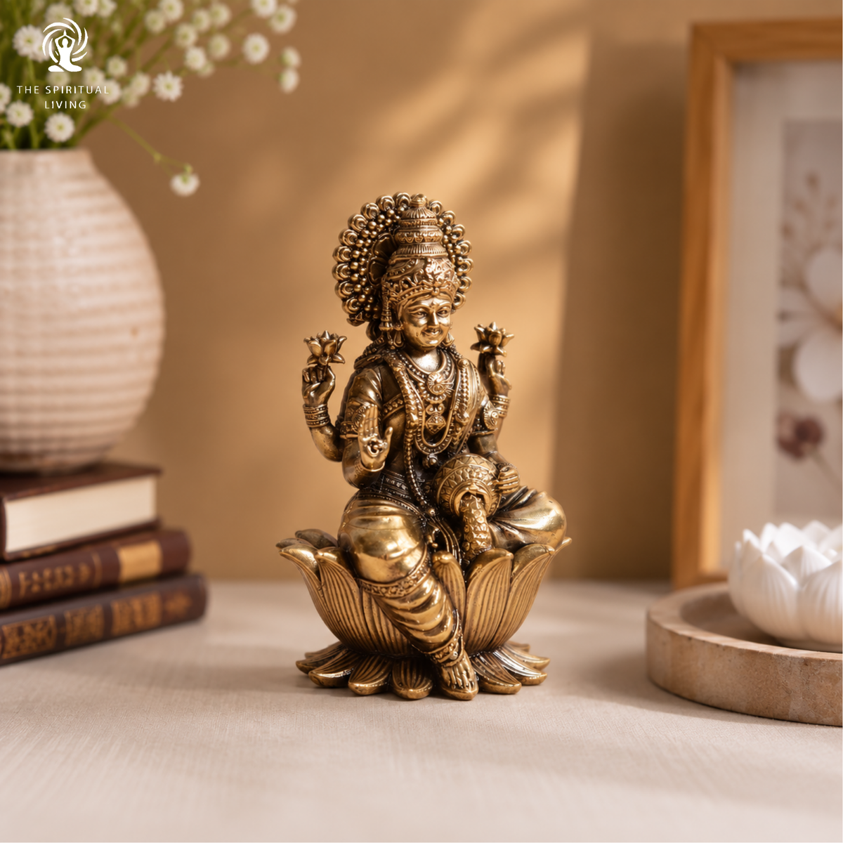 Laxmi Idol | 4 Inch | Lakshmi Devi Murti | Maa Laxmi | Brass |