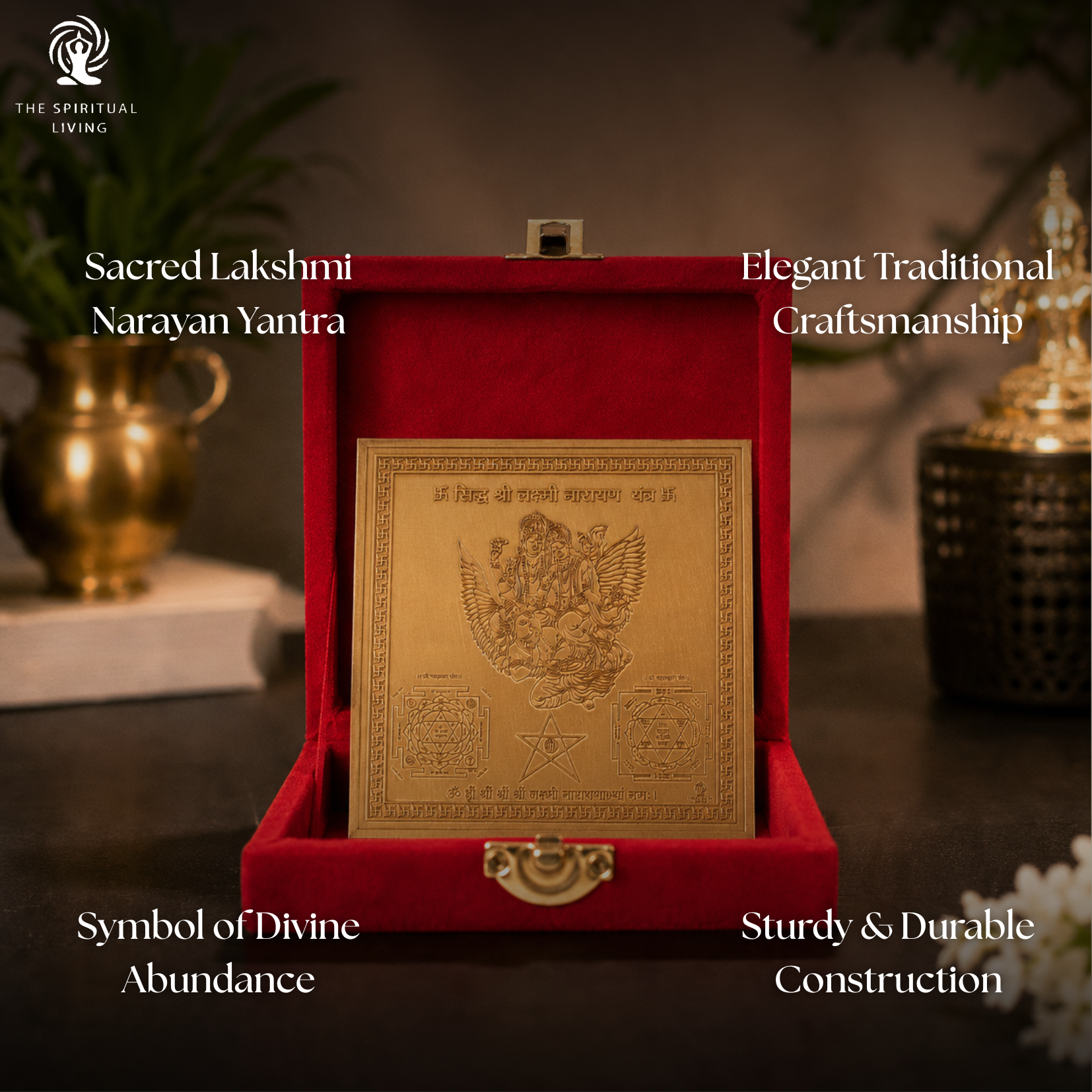 Copper Laxmi Narayan Yantra | 4 Inch | श्री लक्ष्मी नारायण यंत्र | Vastu | Religious | Shop | Office | Business |