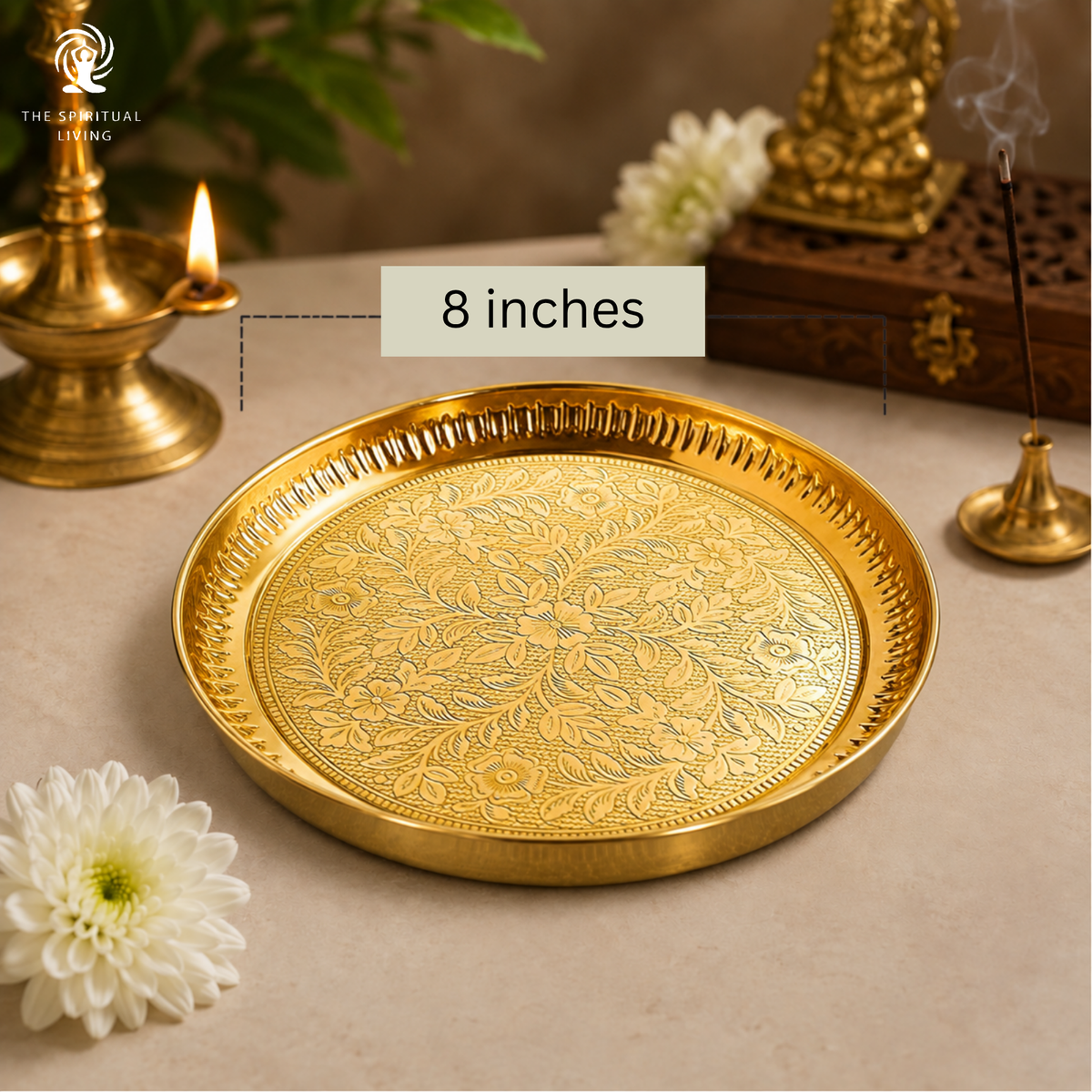 Pooja Aarti Thali (Brass) 8 inch