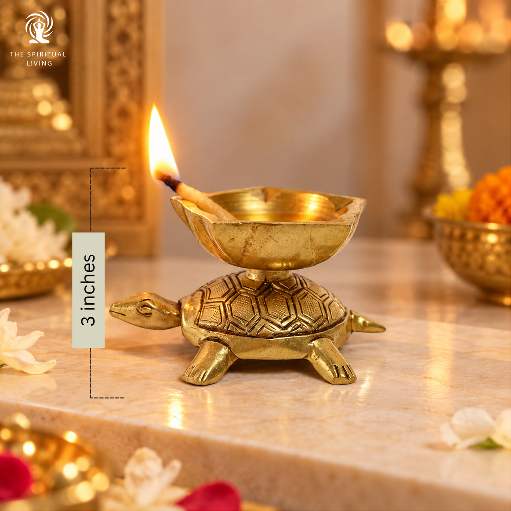 Tortoise Oil Lamp Diya (Brass) 3 inch