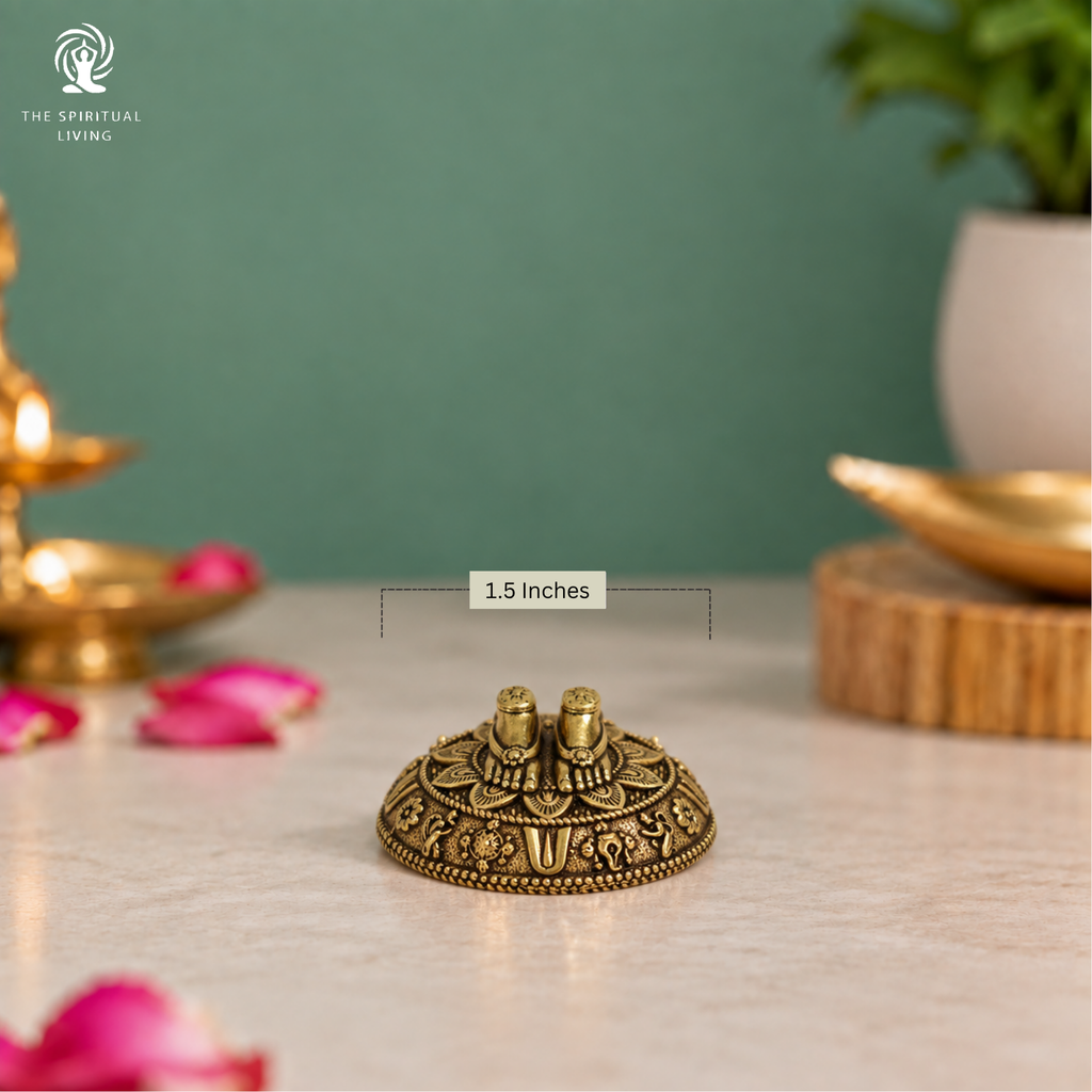 Crafted Brass Balaji Paduka - 1.5 Inch - Balaji Padam