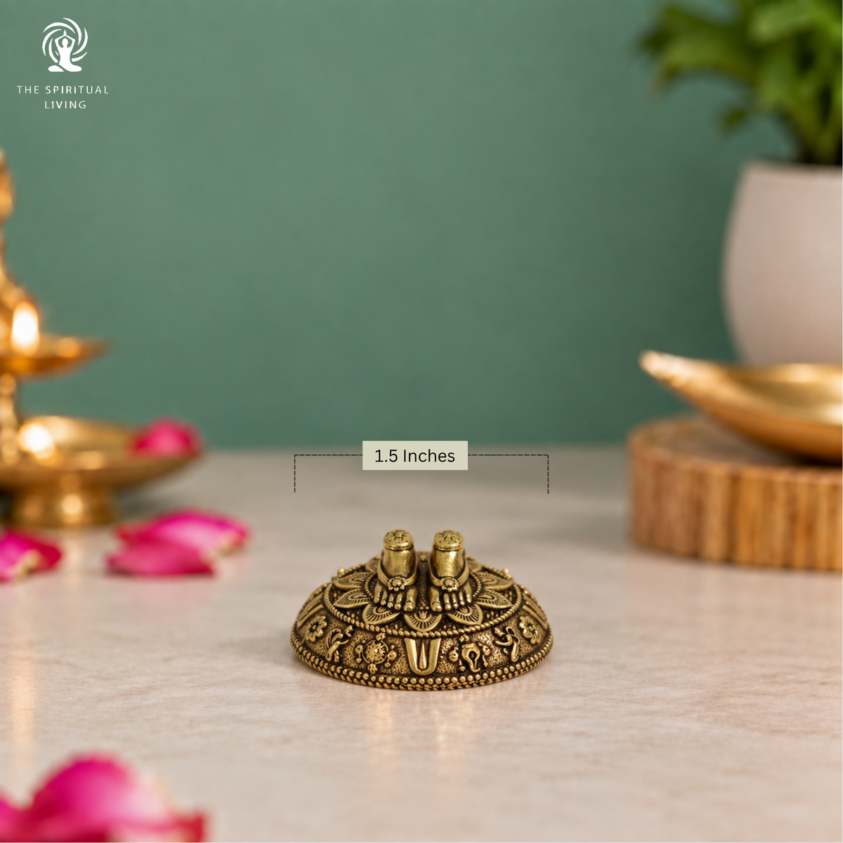 Crafted Brass Balaji Paduka - 1.5 Inch - Balaji Padam