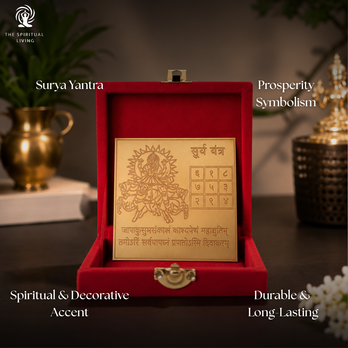 Surya Yantra | 4 Inch | Vastu Yantra for Money and Success | Home | Office | Protection | Study Area | Shop | Cash Counter | सूर्य यंत्र |