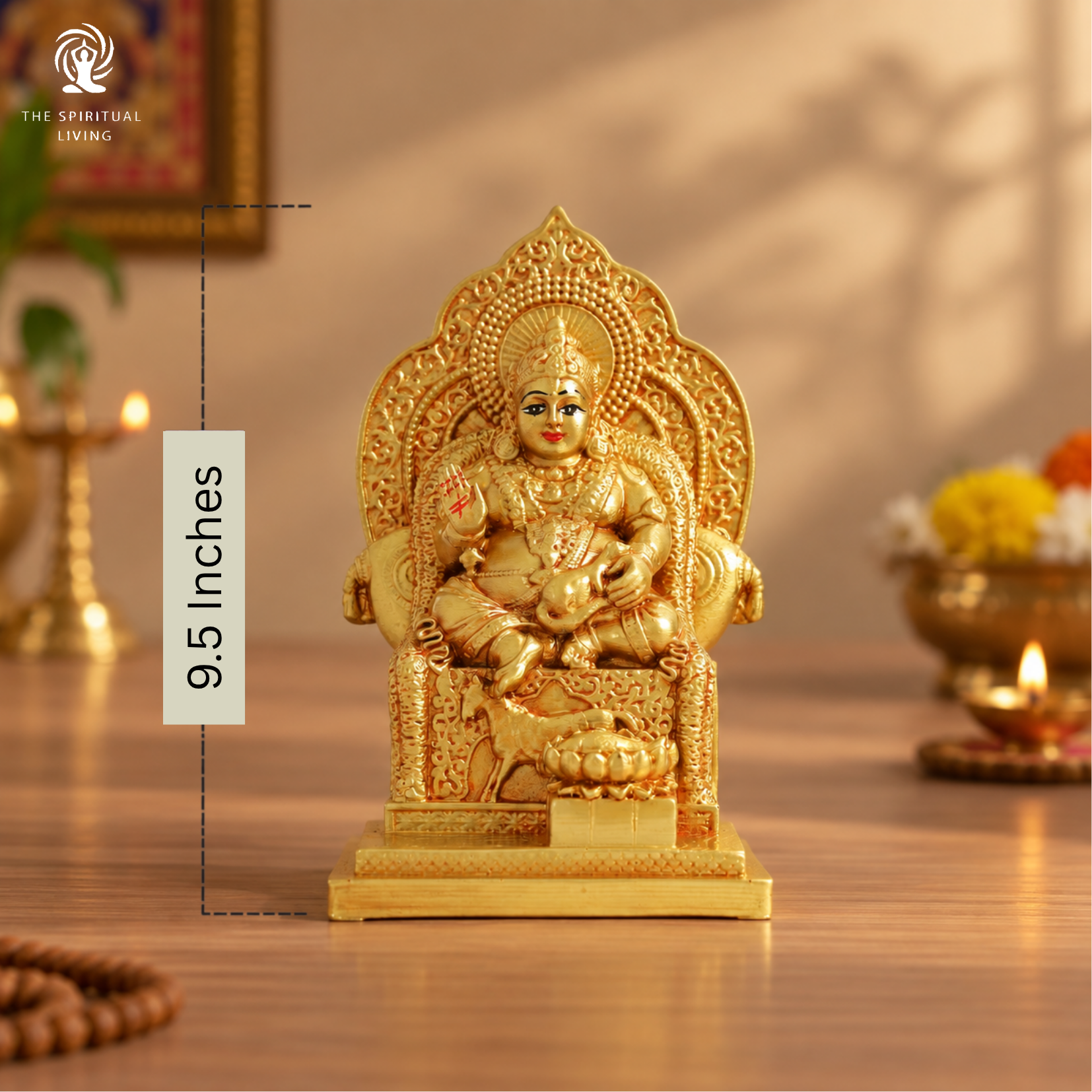 Resin Kuber Ji Ki Murti | 9.5 Inch | Kubera Idol |  Vastu Showpiece for Good Luck | Home & Office |