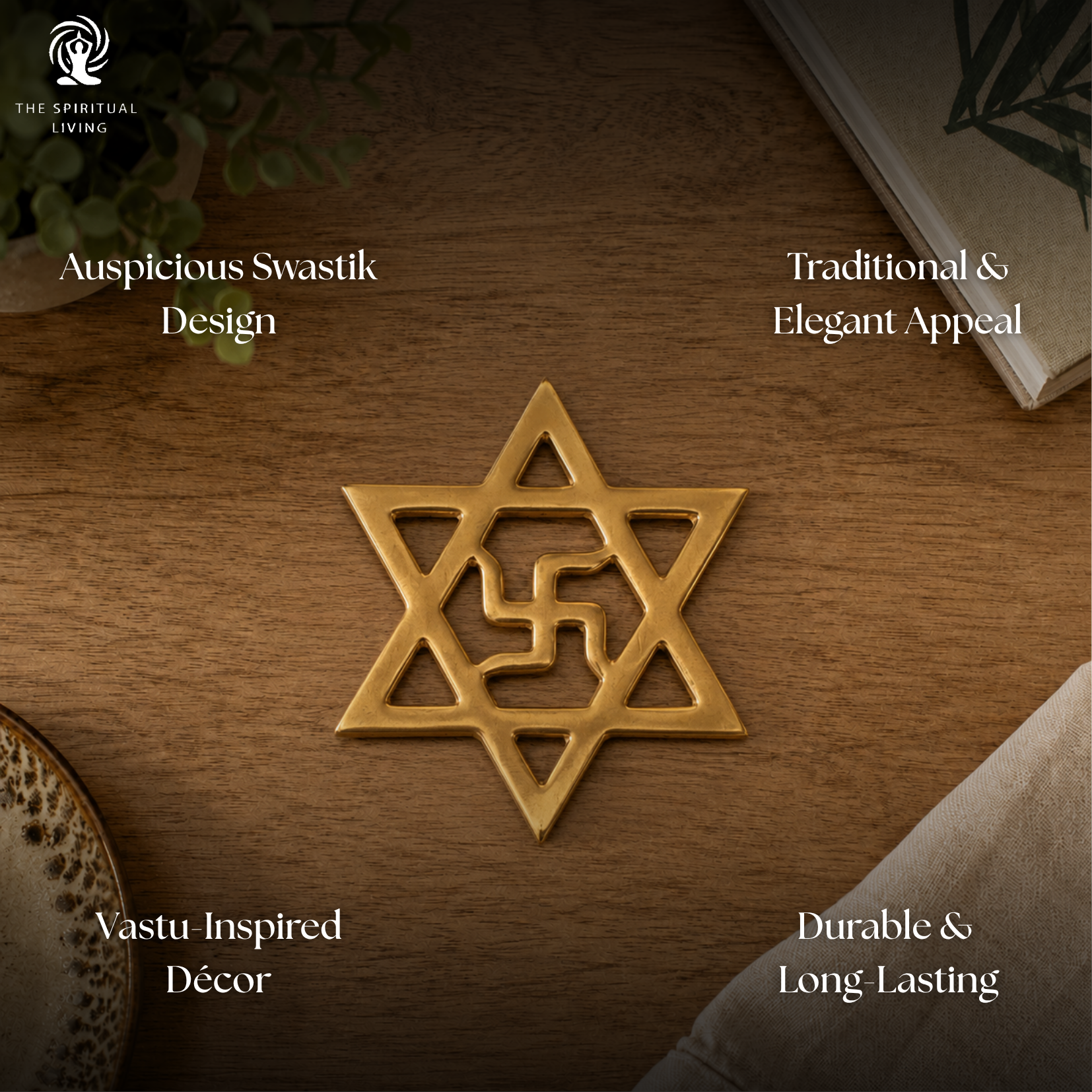 Copper Star Swastik - 3.5 Inch