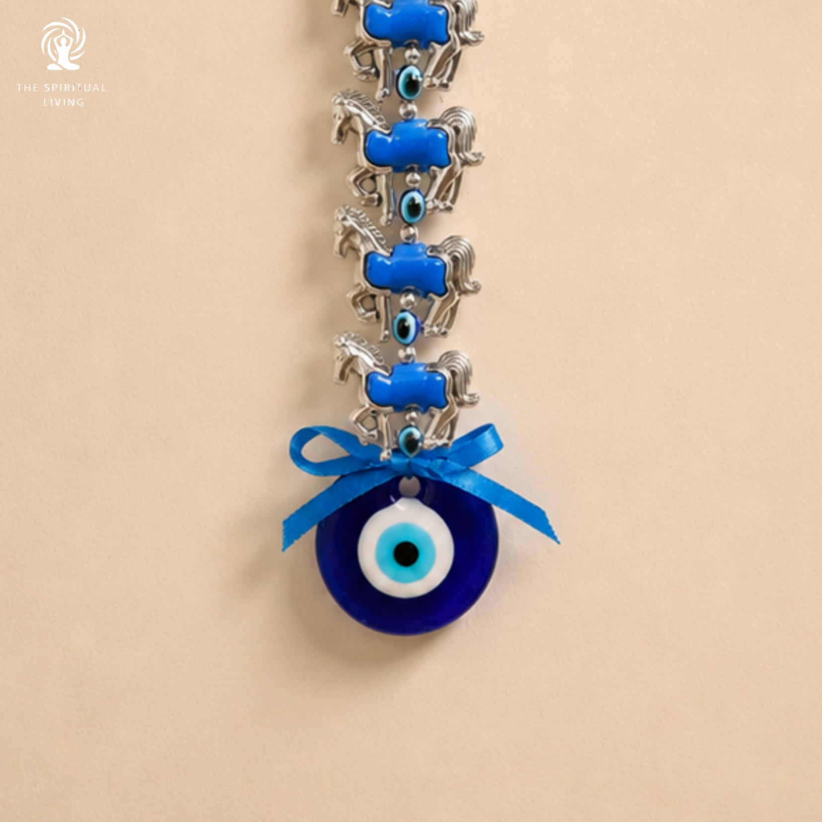 Evil Eye Wall Hanging with 7 Horses - 12 Inch