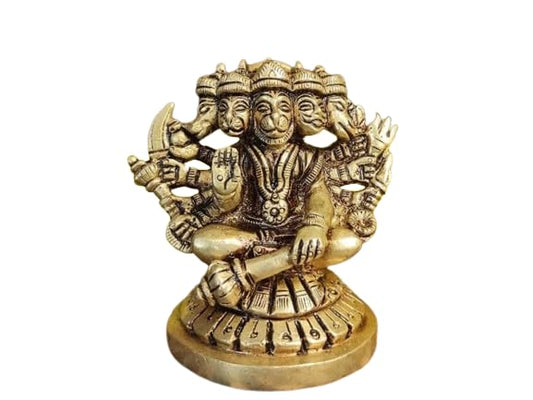 Brass Lord Panchmukhi Hanuman Ji Idol