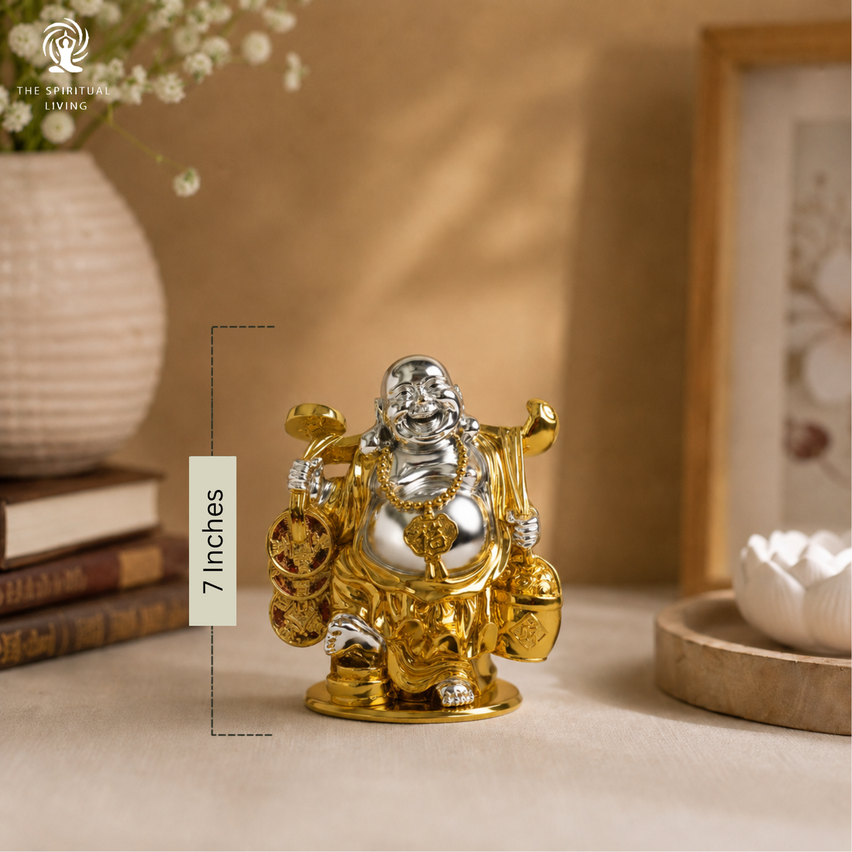 Laughing Buddha for Gift | 7 Inch | Money and Good Luck | Feng Shui Decorative Showpiece | Money | Statue |