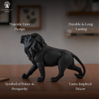 Resin Lion Showpiece for Home Decor | 4 Inch | Vastu | Figurine | Black | Statue |