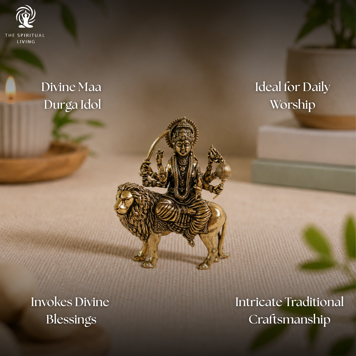 Brass Durga Idol - 3 Inch