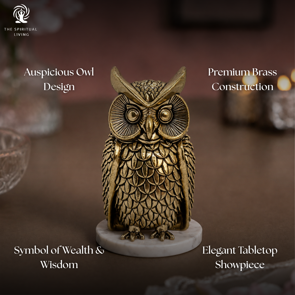 Owl Statue for Good Luck Brass | 4 Inch | Showpiece | Figurine | Pital Ka Ullu |