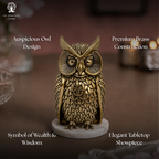 Owl Statue for Good Luck Brass | 4 Inch | Showpiece | Figurine | Pital Ka Ullu |