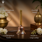 Premium Brass Pooja Bell with Swastik & Kalash Design | 5.5 Inch