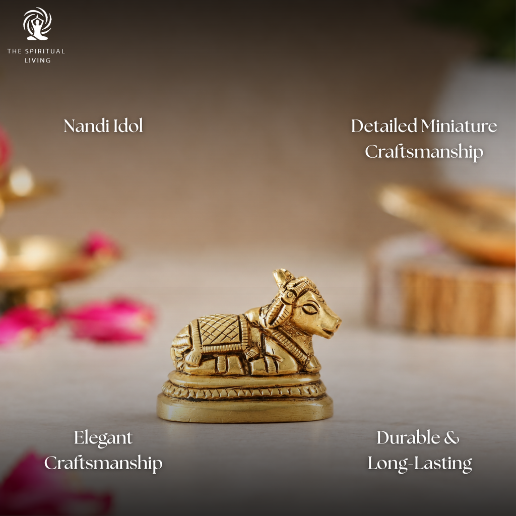 Nandi Idol Small Size | 4.5 Cm | Brass Murti | नंदी | Bull | Vastu | Ideal for Gifting | Nandi for Shivling | Miniature |